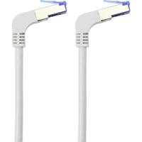 Renkforce RF-4892470 RJ45 Netwerkkabel, patchkabel CAT 6A S/FTP 0.25 m Grijs 90° haaks naar onder 1 stuk(s) - thumbnail