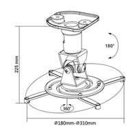 My Wall H16-1L Beamer-plafondbeugel Draaibaar, Kantelbaar Afstand vloer-plafond (max.): 22.5 cm Zilver - thumbnail