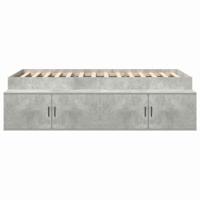 Opbergbedframe met opslag Betongrijs 80 x 200 cm Bewerkt hout - thumbnail