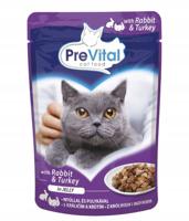 PREVITAL Turkey and rabbit in jelly - nat kattenvoer - 100g - thumbnail