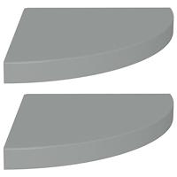 VidaXL Hoekschappen zwevend 2 st 35x35x3,8 cm mdf grijs - thumbnail