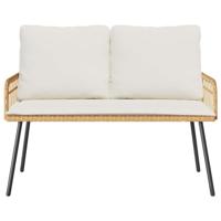 Tuinbank met kussen Bruin 114 x 64 x 78cm Metaal - thumbnail