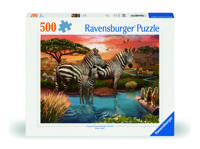 Ravensburger legpuzzel zebra&apos;s bij de drinkplaats, 1000st. - thumbnail