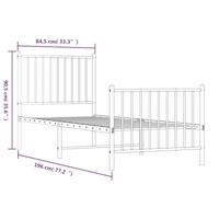 Bedframe met hoofd- en voeteneinde metaal wit 80x200 cm - thumbnail