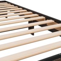 Bedframe bewerkt hout en metaal bruin eikenkleurig 75x190 cm - thumbnail