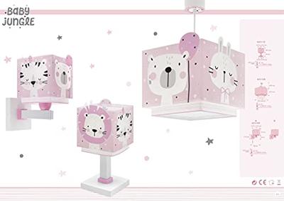 Dalber Kinderkamer hanglampBaby Jungle soft roze met wit - 63112S