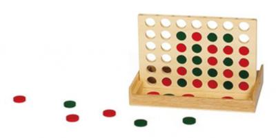 Dal Negro vier-op-een-rij 16 x 24 cm hout naturel/groen/rood