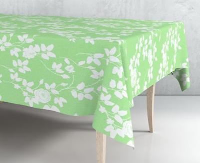 Tafelkleed op rol Exma Oliedoek Lichtgroen Botanische planten 140 cm x 25 m