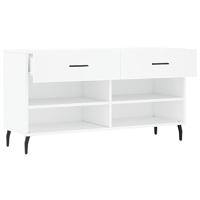 VidaXL Schoenenbank 102x35x55 cm bewerkt hout wit - thumbnail