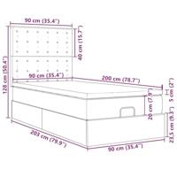 Ottoman bed met matrassen en LED's 90x200cm fluweel donkergroen - thumbnail