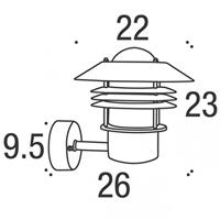 Wandlamp voordeur modern koper &apos;Blokhus&apos; Nordlux E27 fitting 25 cm - thumbnail