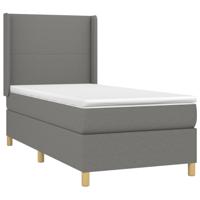 Boxspring met matras en LED stof donkergrijs 140x190 cm - thumbnail