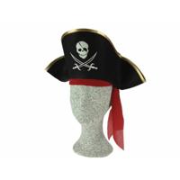 Piratenhoed geborduurd 43x23x15cm - thumbnail