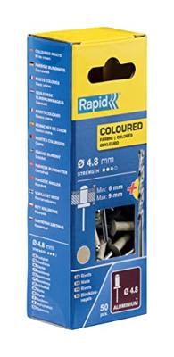 Rapid Blindklinknagels Gebroken Wit | Ø4,8 x 12 mm | Incl. Boor | 50 Stuks - 5001469 Rapid Blindklinknagels Gebroken Wit | Ø4,8 x 12 mm | Incl. Boor | 50 Stuks - 5001469