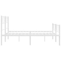 Bedframe met hoofd- en voeteneinde metaal wit 140x200 cm - thumbnail