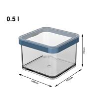 Rotho LOFT Bewaardoos 10x10x7.2 cm 0.5L Horizon Blauw/Transparant - thumbnail