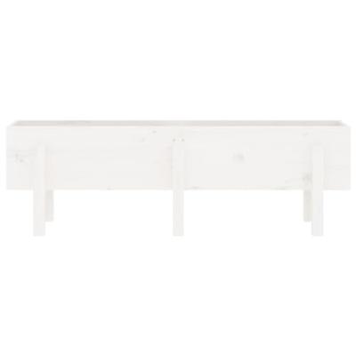VidaXL Plantenbak verhoogd 121x30x38 cm massief grenenhout wit