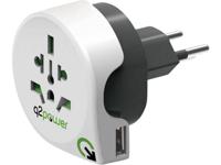 Q2 Power | World to Swisse | Universal-Reiseadapter mit Erdungsstecker | KID SAFE Stoßschutz | Spannung und Leistung 100V-1500W / 125V-1875W - thumbnail