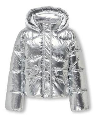 Kids ONLY winter winterjas meisjes - grijs - KogPearl - puffer, capuchon