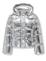 Kids ONLY winter winterjas meisjes - grijs - KogPearl - puffer, capuchon - thumbnail