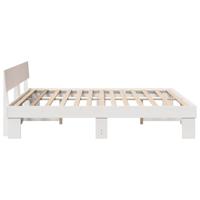 Bedframe met hoofdeinde Wit 180 x 200 cm Massief grenenhout - thumbnail
