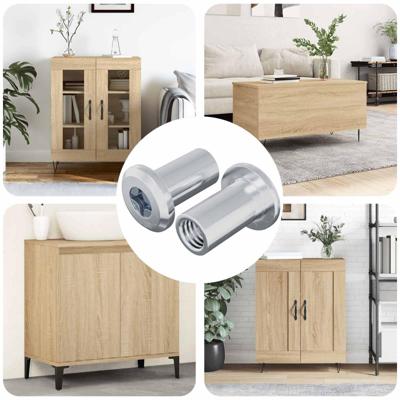 VidaXL Slotmoer 2 pcs zilver m6 x 15 mm staal