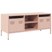 Tv-meubel 101,5x39x43,5 cm koudgewalst staal roze - thumbnail