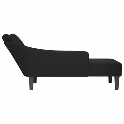 Chaise longue met rechterarmleuning fluweel zwart Chaise longue met rechterarmleuning fluweel zwart