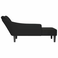 Chaise longue met rechterarmleuning fluweel zwart - thumbnail