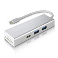 Hama USB 3.1 Type-C Hub, 3-voudig, met kaartlezer (2x USB-A, 1x USB-C, SD/SDHC/SDXC/microSDHC/microSDXC, voor PC/Mac/Laptop/Tablet, OTG-compatibel) externe USB-verdeler, kaartlezer - thumbnail