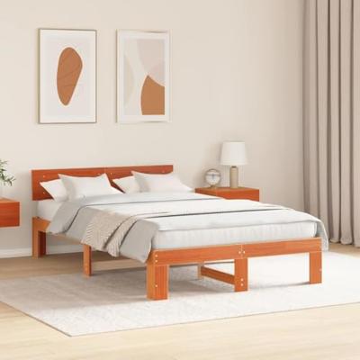 Bedframe Wasbruin 140 x 190 cm Massief grenenhout