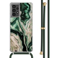 Samsung Galaxy A13 4G hoesje met groen koord - Green waves - thumbnail