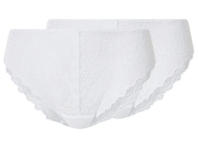 esmara Set van 2 dames onderbroeken (Wit, M (40/42))