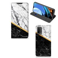 Xiaomi Poco M3 | Redmi 9T | Standcase | Marmer Wit Zwart - Origineel Cadeau Man - thumbnail