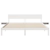 Bedframe met nachttafels Wit 180 x 200 cm Massief grenenhout - thumbnail