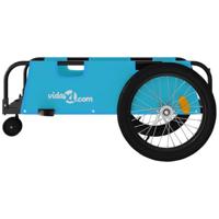 VidaXL Fietstrailer oxford stof en ijzer blauw en zwart - thumbnail