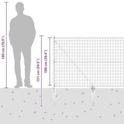 VidaXL Hek met paal groen 1 x 10 m staal