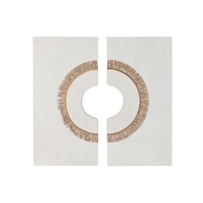 Wanddecoratie Home ESPRIT Wit Natuurlijk Cirkel Scandi 120 x 6 x 120 cm (2 Onderdelen)