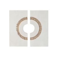 Wanddecoratie Home ESPRIT Wit Natuurlijk Cirkel Scandi 120 x 6 x 120 cm (2 Onderdelen) - thumbnail