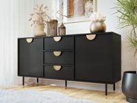 Dressoir VINICA 2 deuren 3 lades zwart - thumbnail