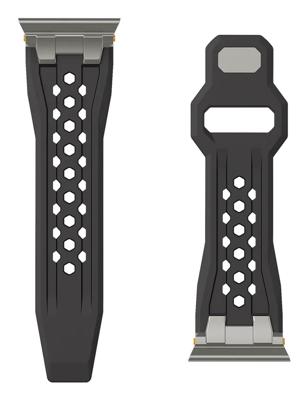 Urban Armor Gear Monarch Horlogeband 42 mm, 44 mm, 45 mm, 46 mm, 49 mm Zwart, Titaan Watch Series 1, Watch Series 2, Watch Series 3, Watch Series 4, Watch