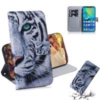 Tiger patroon gekleurde tekening horizontale Flip lederen case voor Huawei mate 20 Pro met houder & card slots & portemonnee - thumbnail