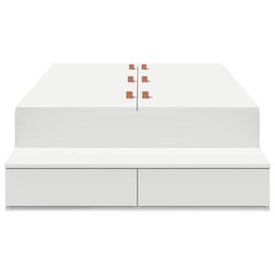 Opbergbedframe met lade Wit 236.5 x 90 x 31.5 cm Bewerkt hout