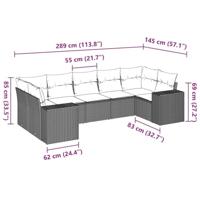 7-delige Loungeset met kussens poly rattan beige - thumbnail