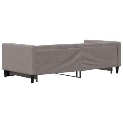 Slaapbank met onderschuifbed 90x200 cm stof taupe