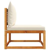 Tuinbank zonder armleuningen met kussens massief acaciahout - thumbnail