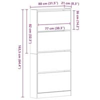 Schoenenkast Ambachtselijk Eiken Gefabriceerd Hout - thumbnail