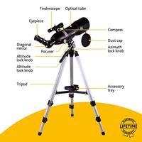 Levenhuk Skyline Travel 80 Portable Refractor Day and Night Telescope with Lightweight Tripod and Bag for Outdoor Astronomical and Terrestrial Observations - thumbnail