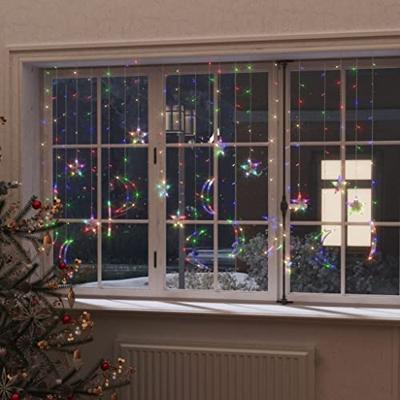 VidaXL Lichtslinger ster en maan 345 led's meerkleurig