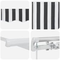 Luifel handmatig uittrekbaar 450x300 cm antraciet en wit - thumbnail